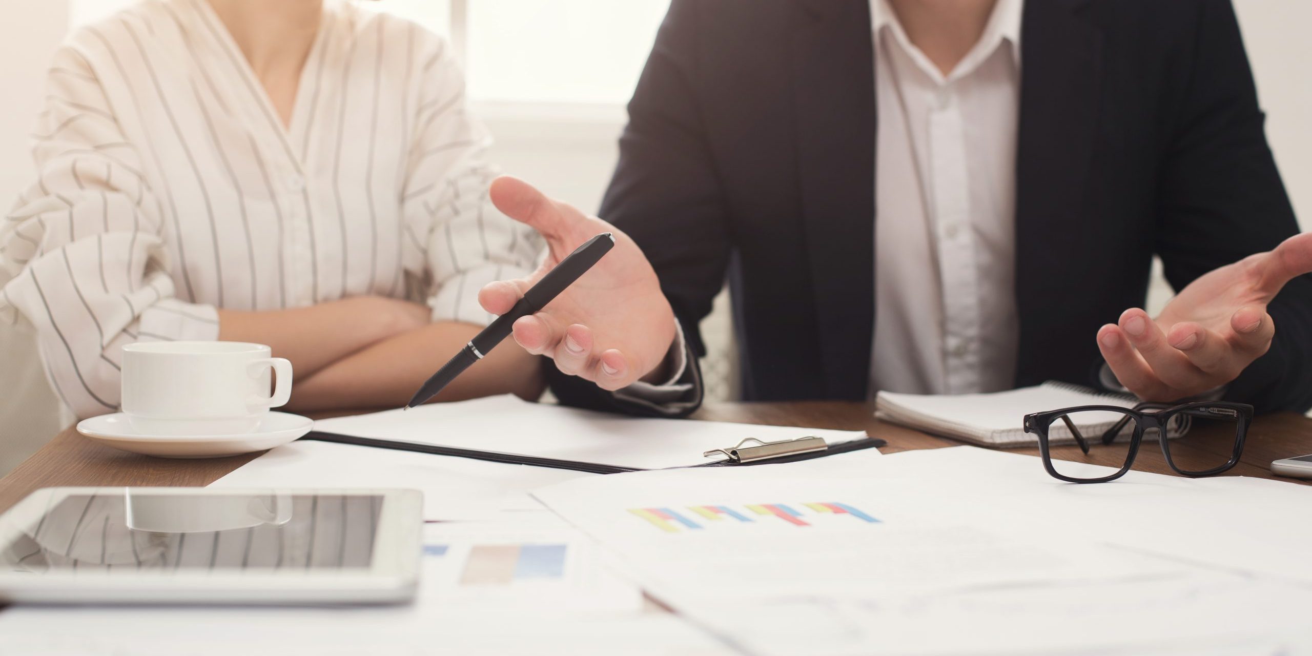 Business colleagues working with documents Meatzaldeberri